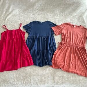 Old Navy Cotton Dress Lot Pink, Blue, and Orange size Large